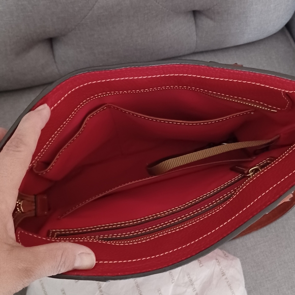 Pebble Grain Small Lexington Purse Red Dooney & Bourke - Picture 5 of 7